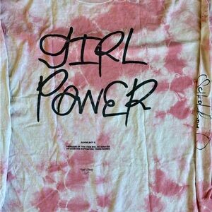 ScHoolboy Q Pink Tie-Dye 'Girl Power' Long Sleeve T-Shirt